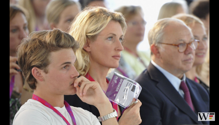 Hubert Burda, his wife and DLD chairwoman Maria Furtwaengler and their son Jacob Burda